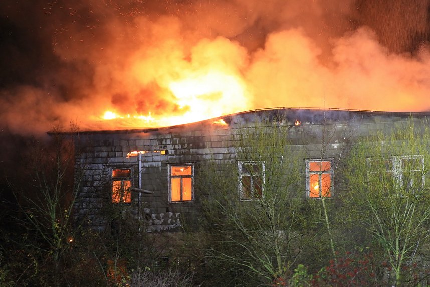 Brand auf dem Bahngel&auml;nde in Nordhausen