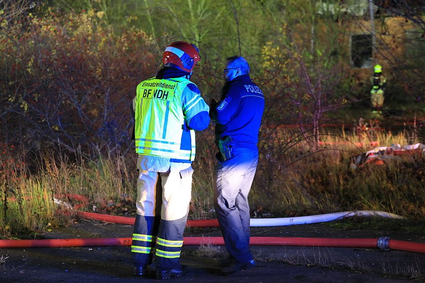 Brand auf dem Bahngel&auml;nde in Nordhausen
