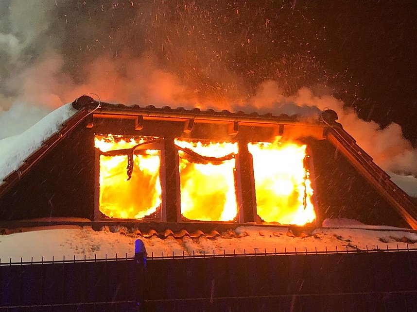 Dachstuhlbrand in Leimbach