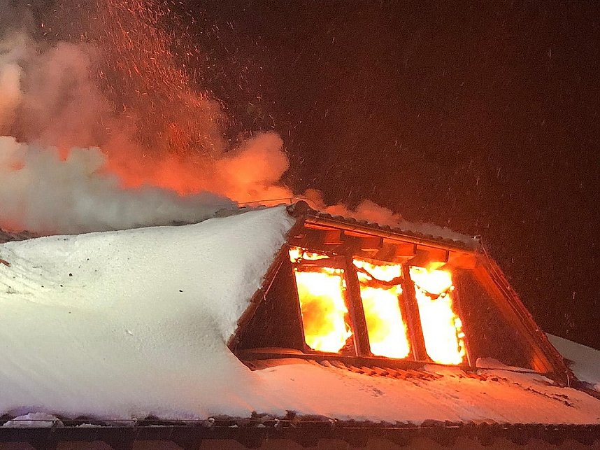 Dachstuhlbrand in Leimbach