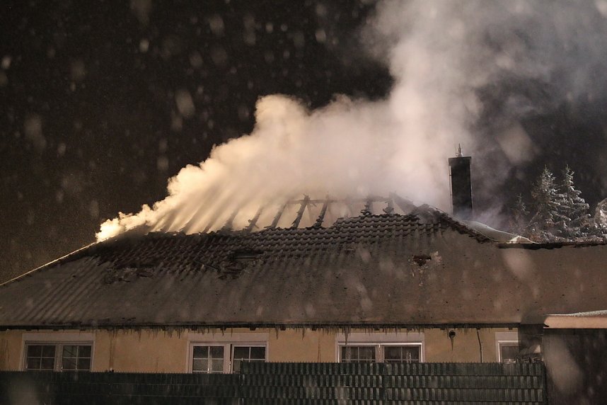 Dachstuhlbrand in Leimbach