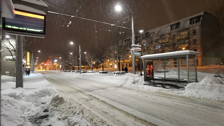 Nordhausen im Schneechaos
