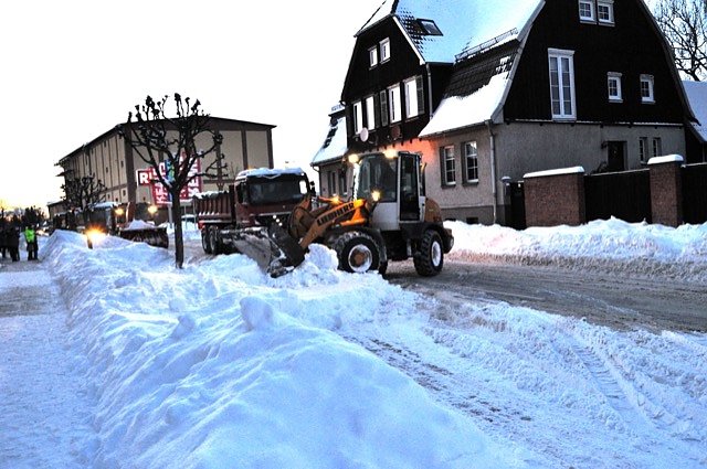 Schneefr&auml;se in Heringen im Einsatz