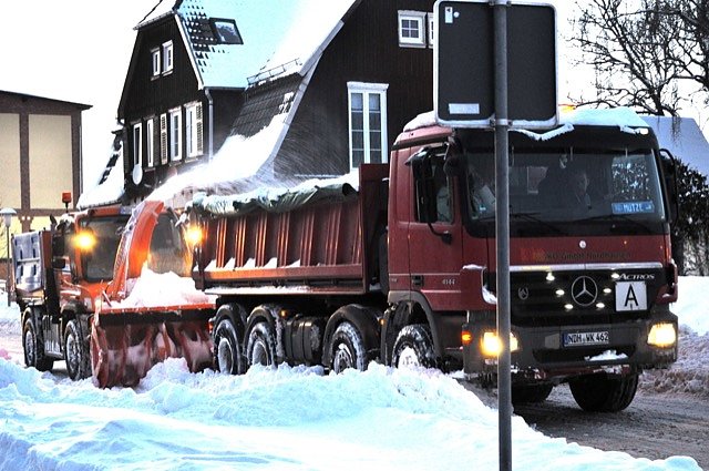 Schneefr&auml;se in Heringen im Einsatz