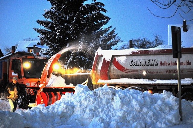 Schneefr&auml;se in Heringen im Einsatz