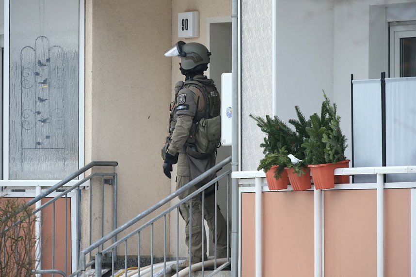 Gro&szlig;einsatz in der Bochumer Stra&szlig;e in Nordhausen