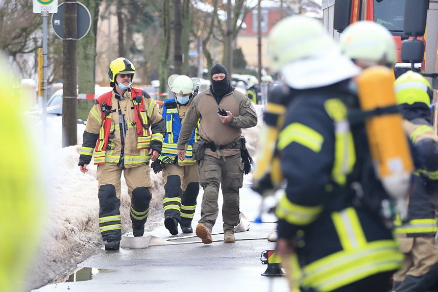 Gro&szlig;einsatz in der Bochumer Stra&szlig;e in Nordhausen