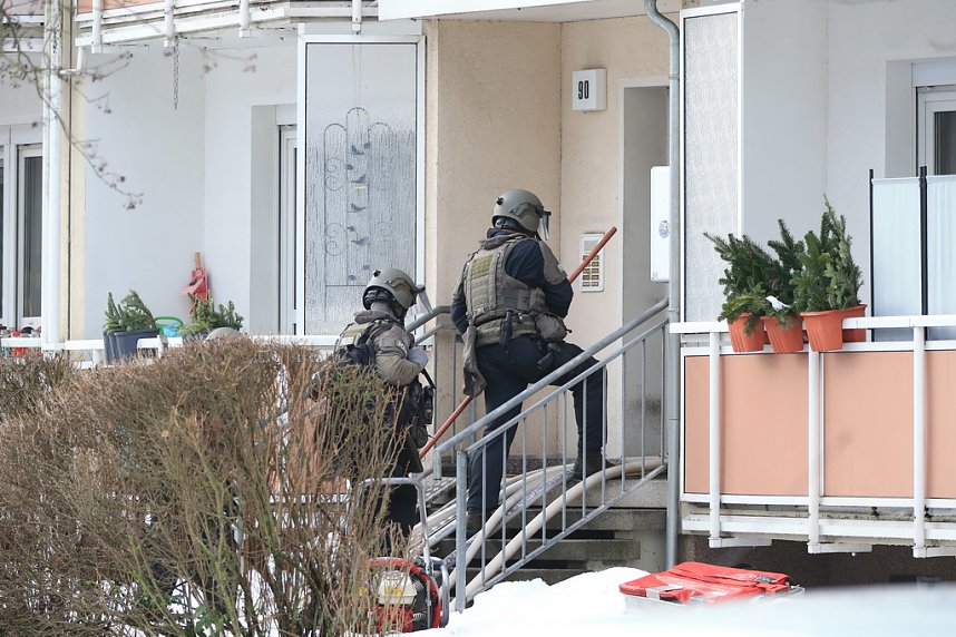 Gro&szlig;einsatz in der Bochumer Stra&szlig;e in Nordhausen