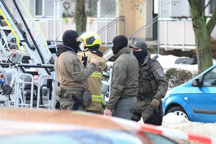 Gro&szlig;einsatz in der Bochumer Stra&szlig;e in Nordhausen