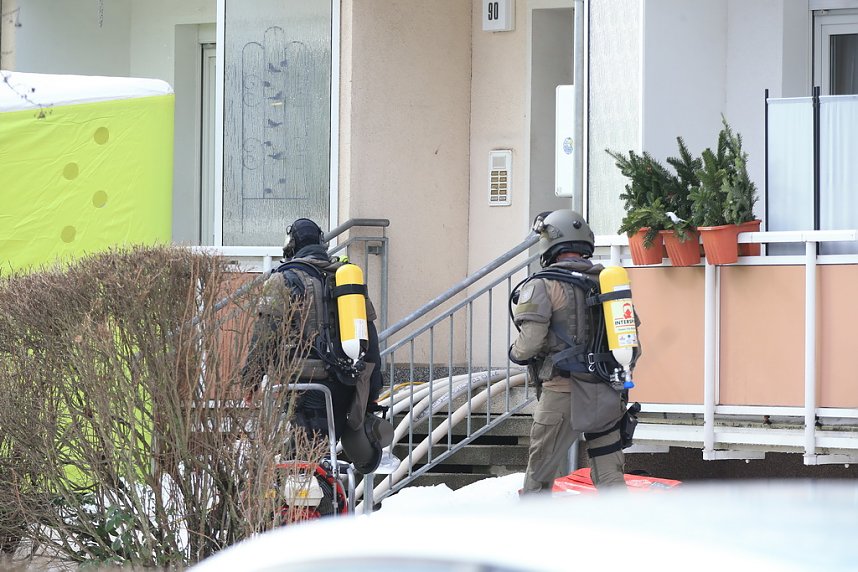 Gro&szlig;einsatz in der Bochumer Stra&szlig;e in Nordhausen