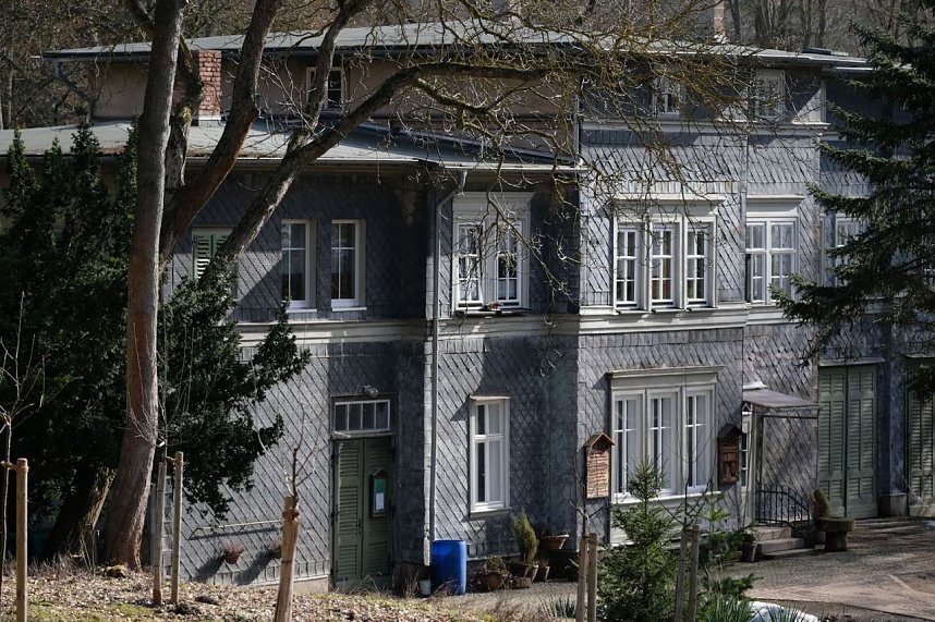 Peter Blei unterwegs im Park Hohenrode