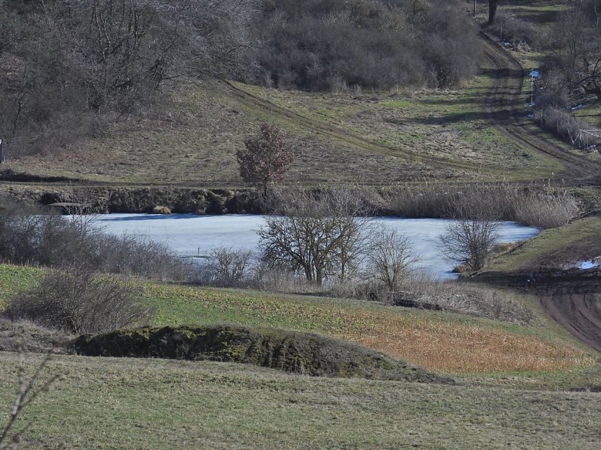 Peter Blei unterwegs am zugefrorenen Rostenteich