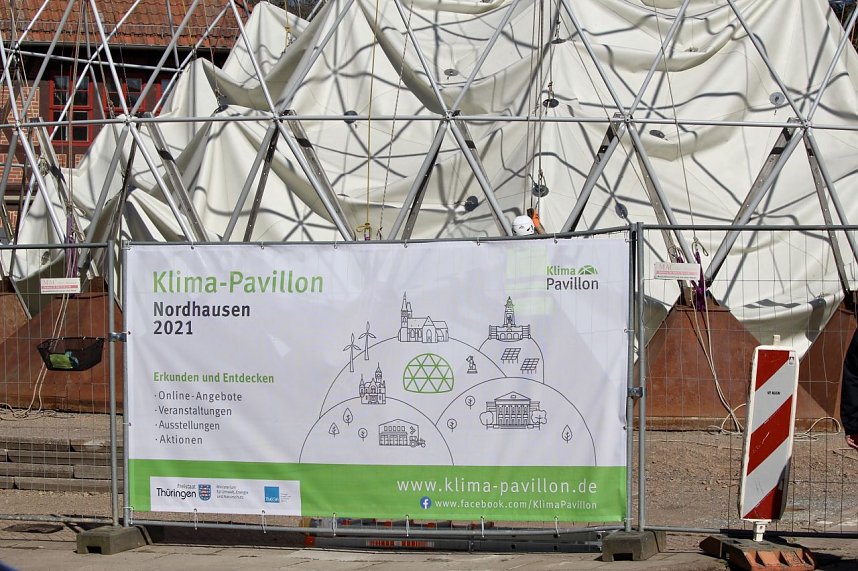 Aufbau des Umweltpavillions 