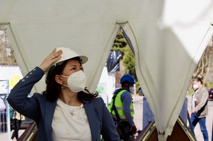 Aufbau des Umweltpavillions 