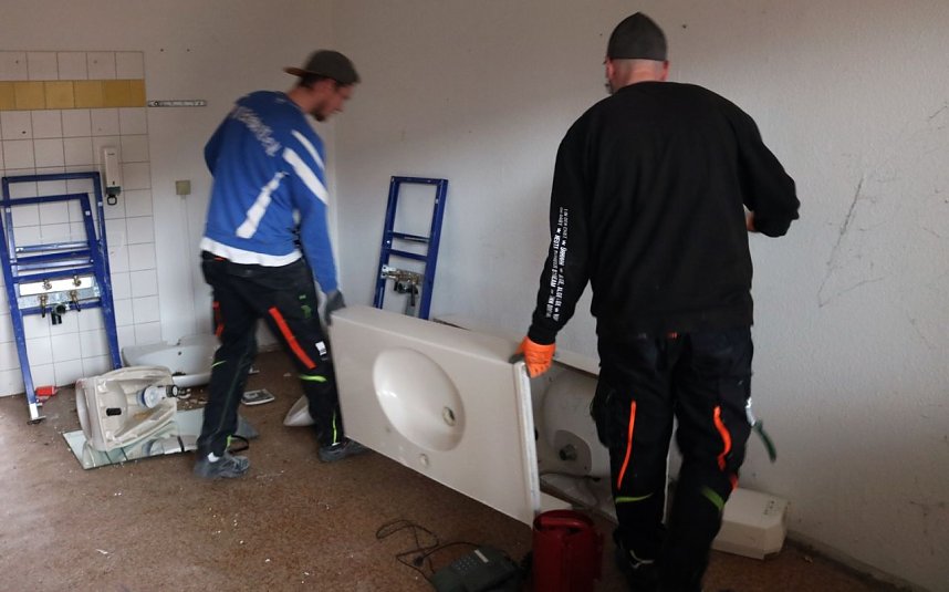 Sanierung der Humboldt-Turnhalle hat begonnen