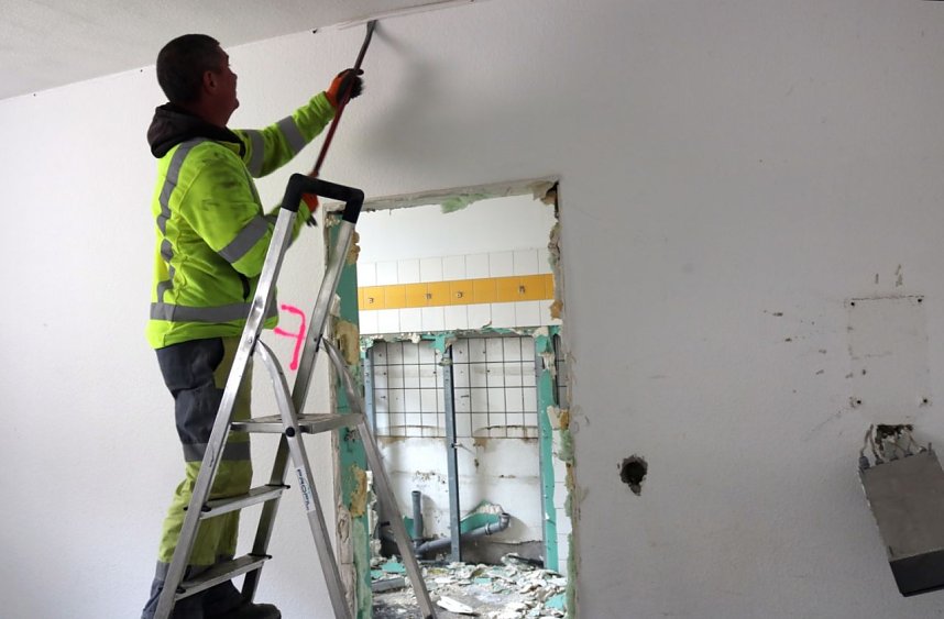 Sanierung der Humboldt-Turnhalle hat begonnen