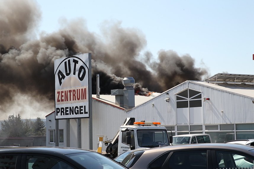 Brand eines Autohauses bei Nordhausen