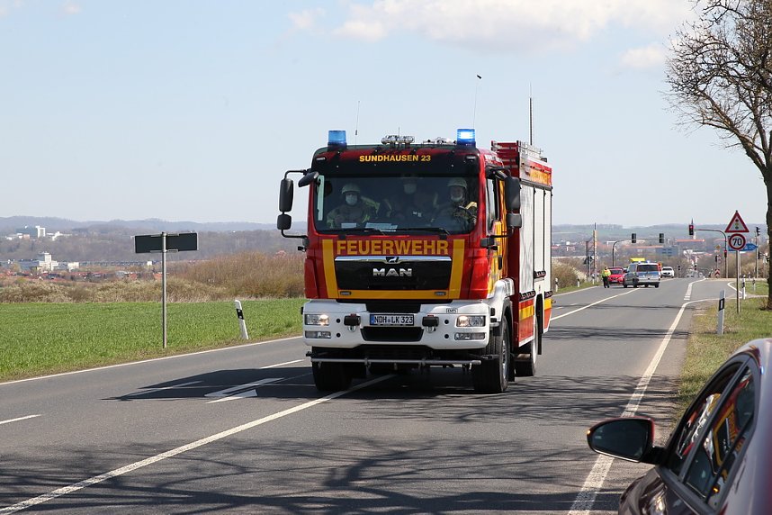 Brand eines Autohauses bei Nordhausen