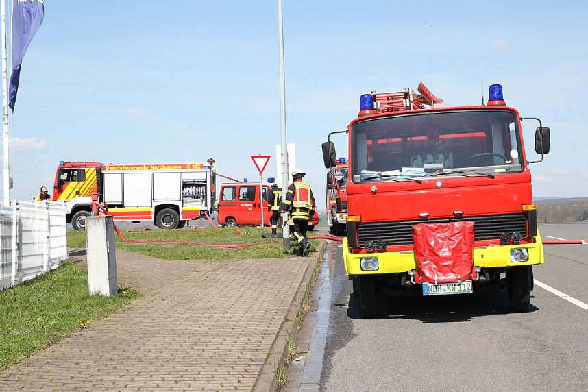 Brand eines Autohauses bei Nordhausen