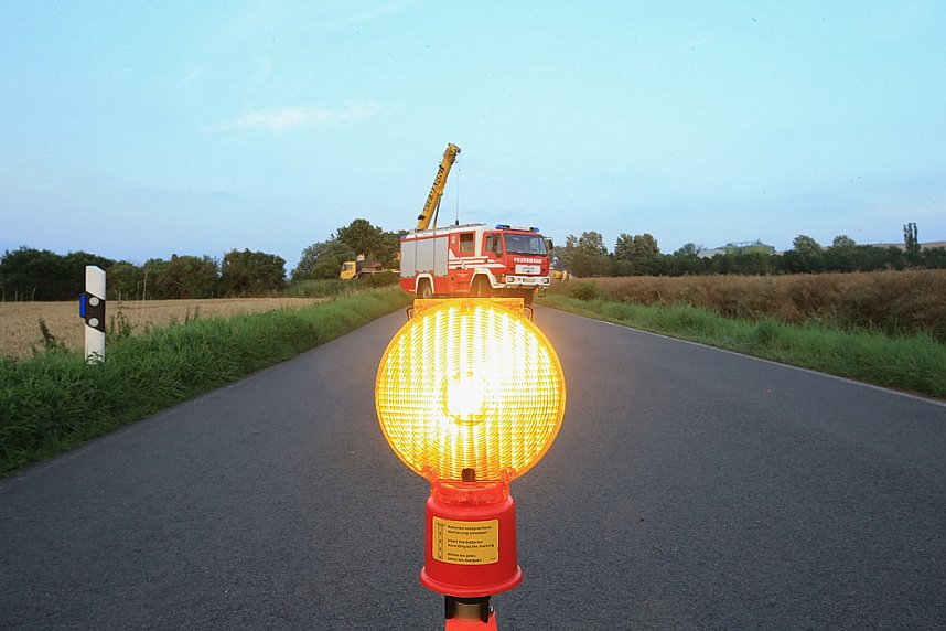 Umgest&uuml;rzte Kran bei Uthleben