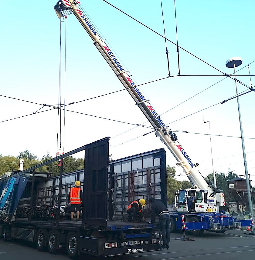 Abladen der Fahrwerke