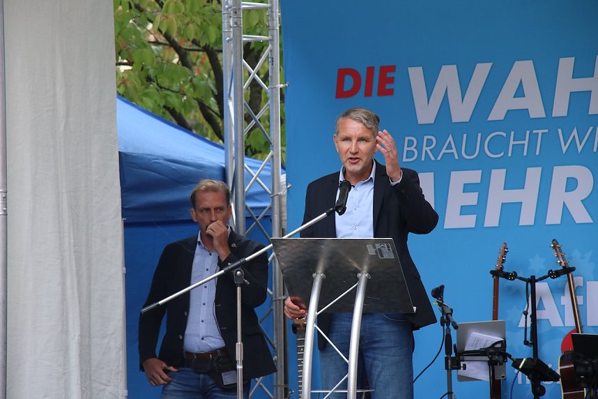 AfD-Wahlkampf auf dem Rathausplatz