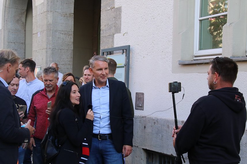 AfD-Wahlkampf auf dem Rathausplatz