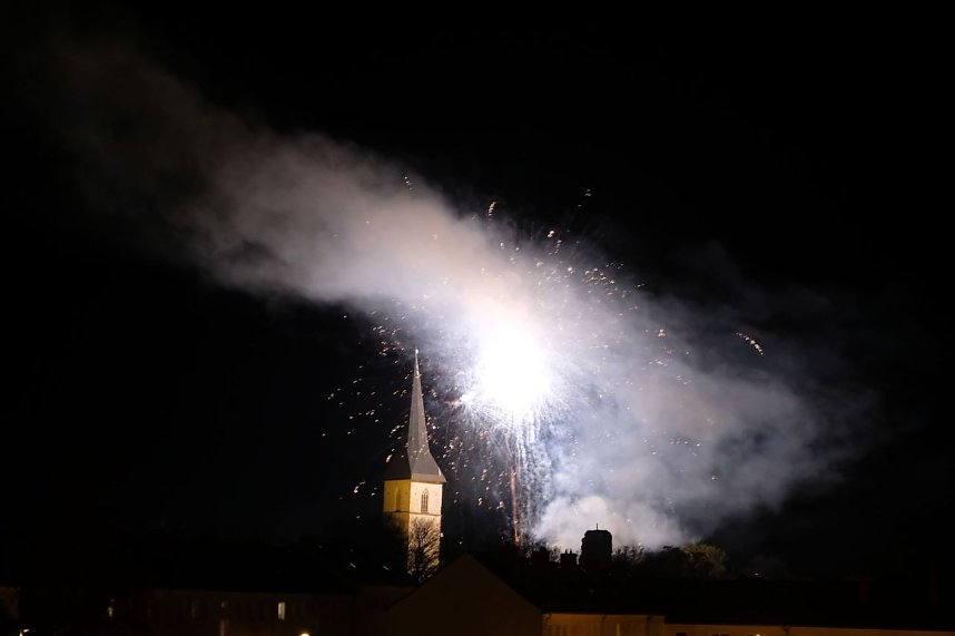 Feuerwerk am Martinsabend in Nordhausen