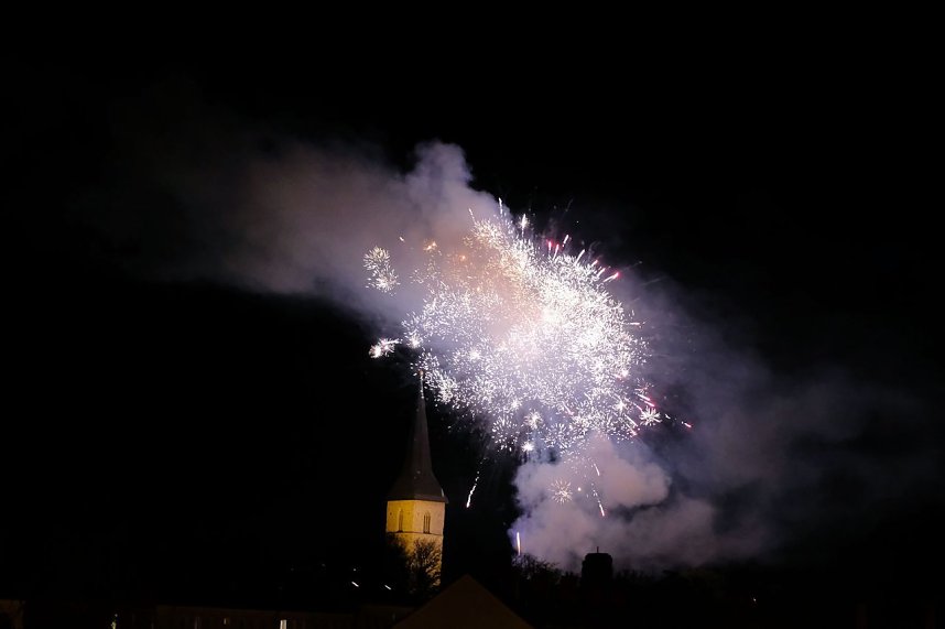 Feuerwerk am Martinsabend in Nordhausen