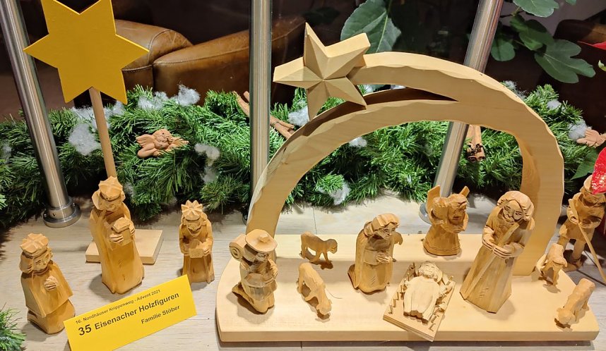 Krippenausstellung in Schaufenstern der Stadt Nordhausen