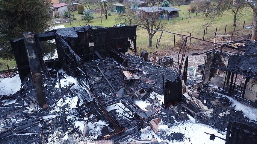 Tagesbilder vom Brandort