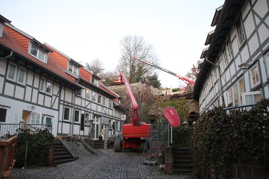 Die Aufr&auml;umarbeiten am Mecklenburgs Hof sind in vollem Gange