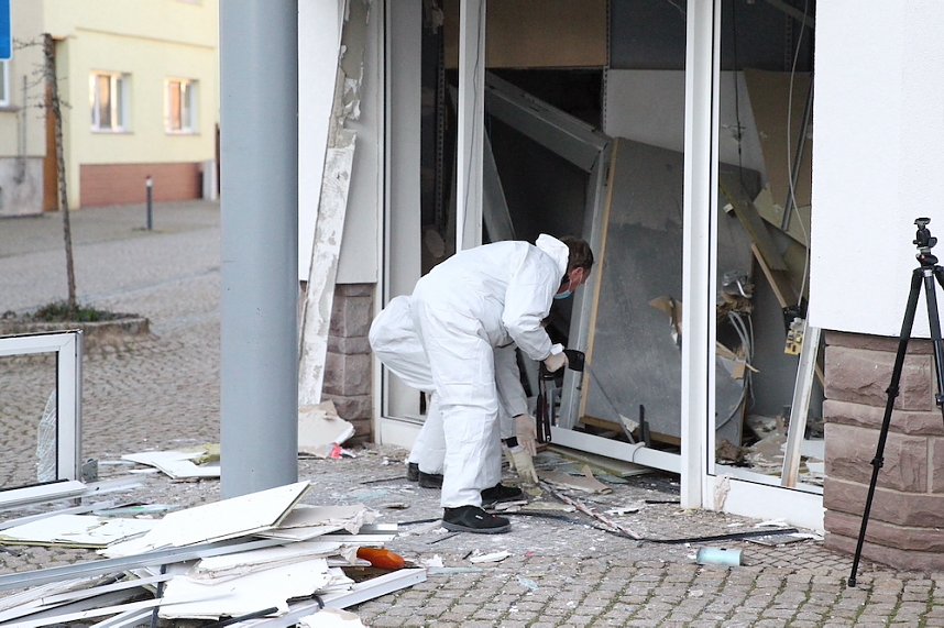 Polizei ist vor Ort zur Spurensicherung