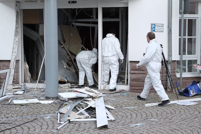 Polizei ist vor Ort zur Spurensicherung