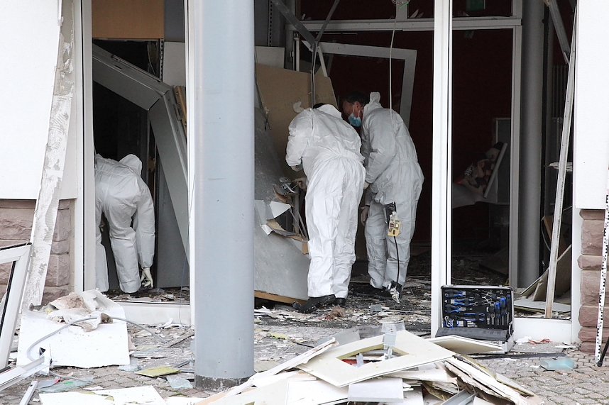 Polizei ist vor Ort zur Spurensicherung