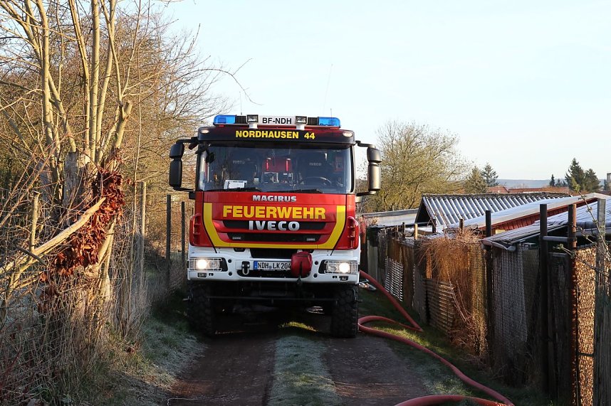 Gartenlaubenbrand im Nordh&auml;user Kastanienweg