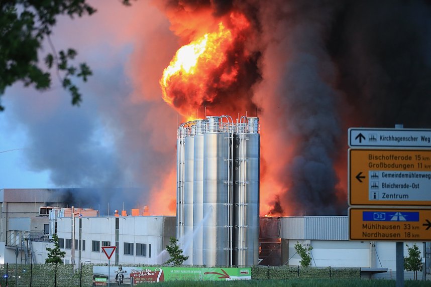 Gro&szlig;brand bei Panem in Bleicherode