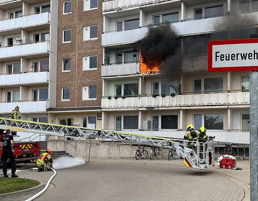 Balkonbrand in Nordhausen