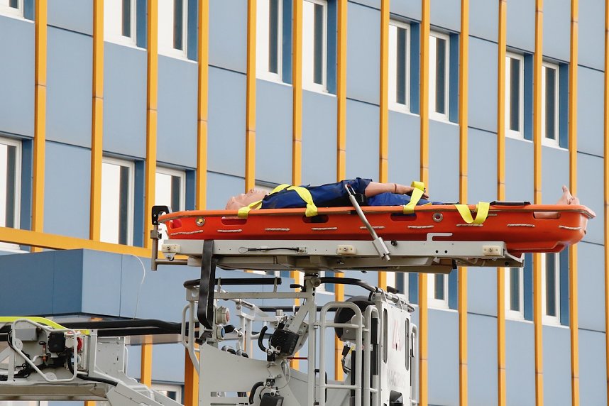 Auf dem Schachtbaugel&auml;nde fand heute eine Gro&szlig;&uuml;bung von Feuerwehr und Rettungskr&auml;ften statt