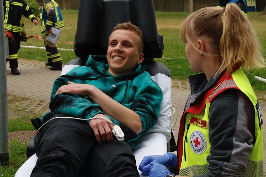 Auf dem Schachtbaugel&auml;nde fand heute eine Gro&szlig;&uuml;bung von Feuerwehr und Rettungskr&auml;ften statt