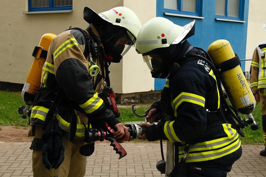 Auf dem Schachtbaugel&auml;nde fand heute eine Gro&szlig;&uuml;bung von Feuerwehr und Rettungskr&auml;ften statt