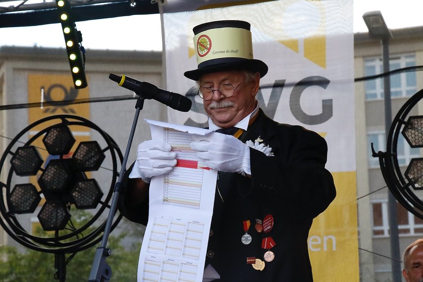 Das 52. Rolandsfest wurde nach zwei Jahren Pause heute auf dem Rathausplatz in Nordhausen er&ouml;ffnet