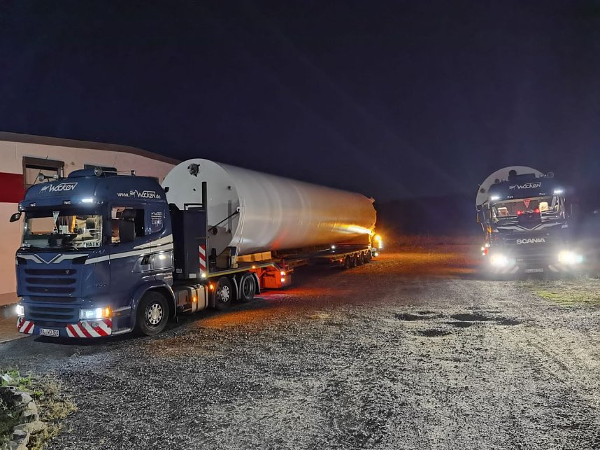 Spezialtransport des Apparatebau 