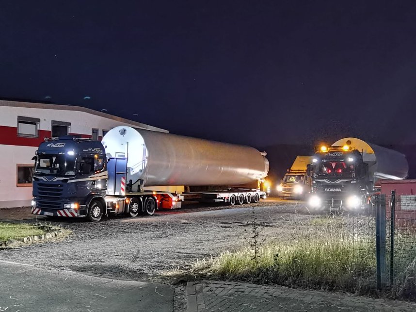 Spezialtransport des Apparatebau 