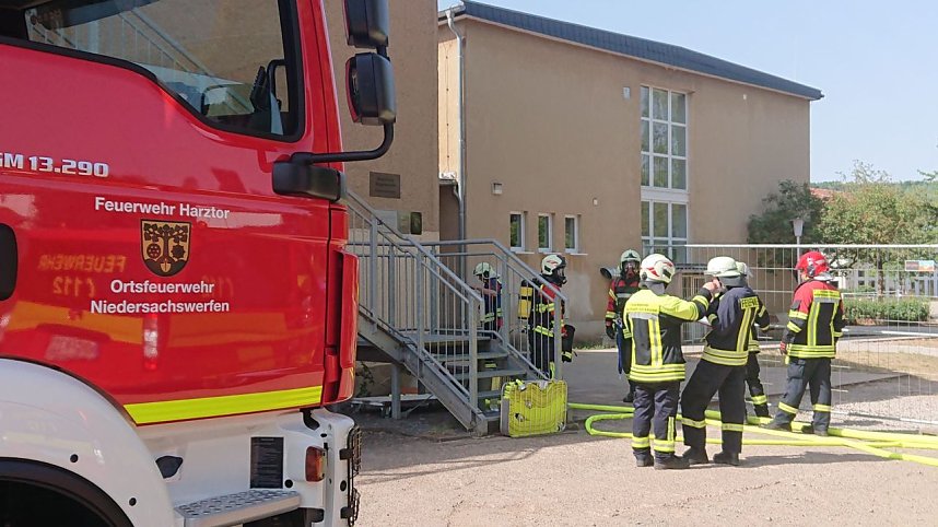 Die Feuerwehr in Harztor probte am Wochenende den Ernstfall