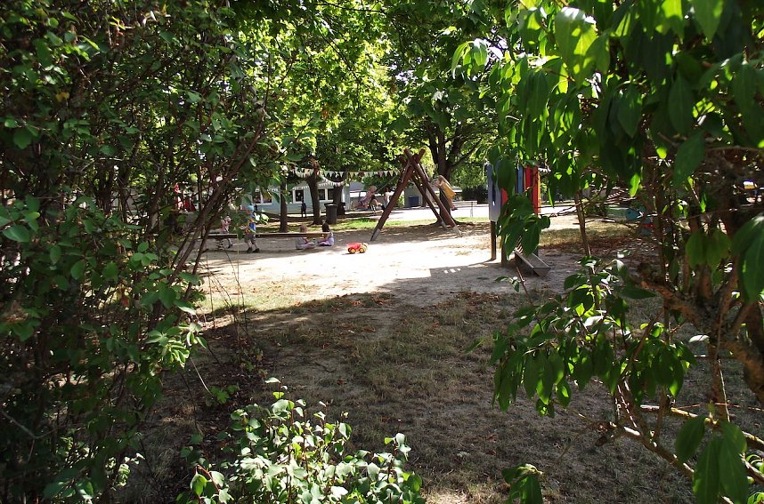 Unter schattigen B&auml;umen l&auml;sst es sich gut spielen. 