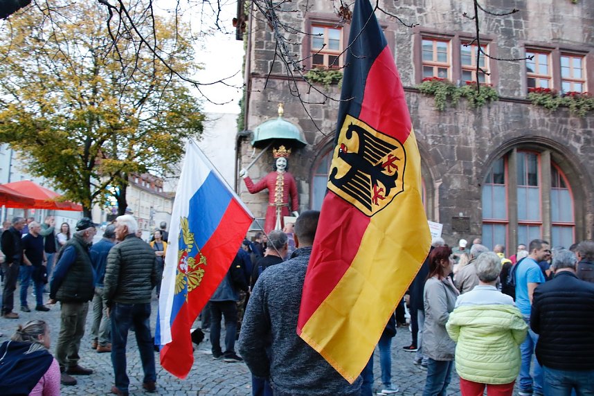 Demonstrationszug durch die Nordh&auml;user Innenstadt