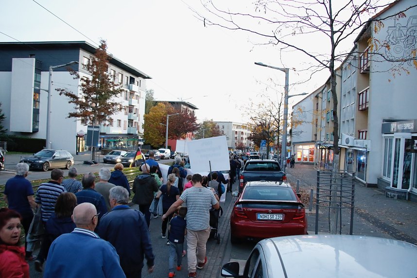 Demonstrationszug durch die Nordh&auml;user Innenstadt