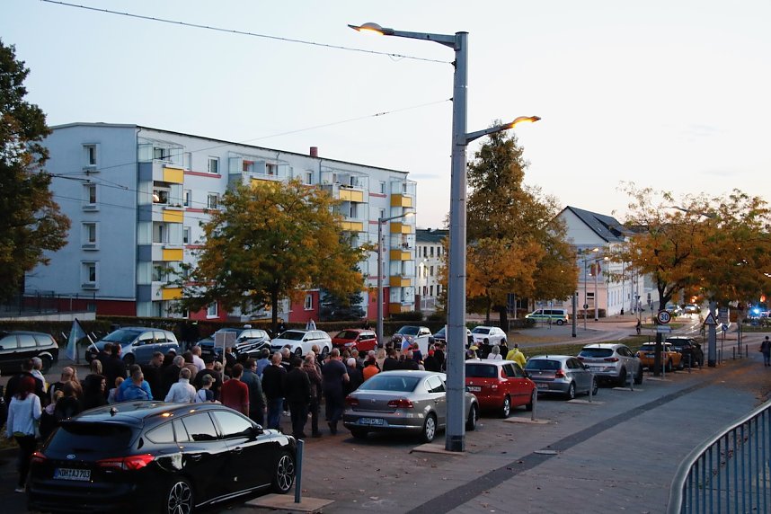 Demonstrationszug durch die Nordh&auml;user Innenstadt