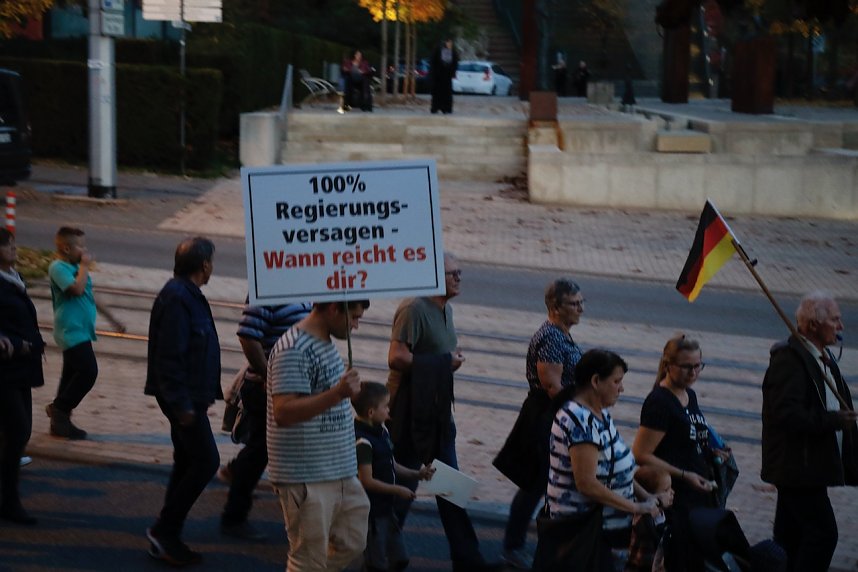 Demonstrationszug durch die Nordh&auml;user Innenstadt